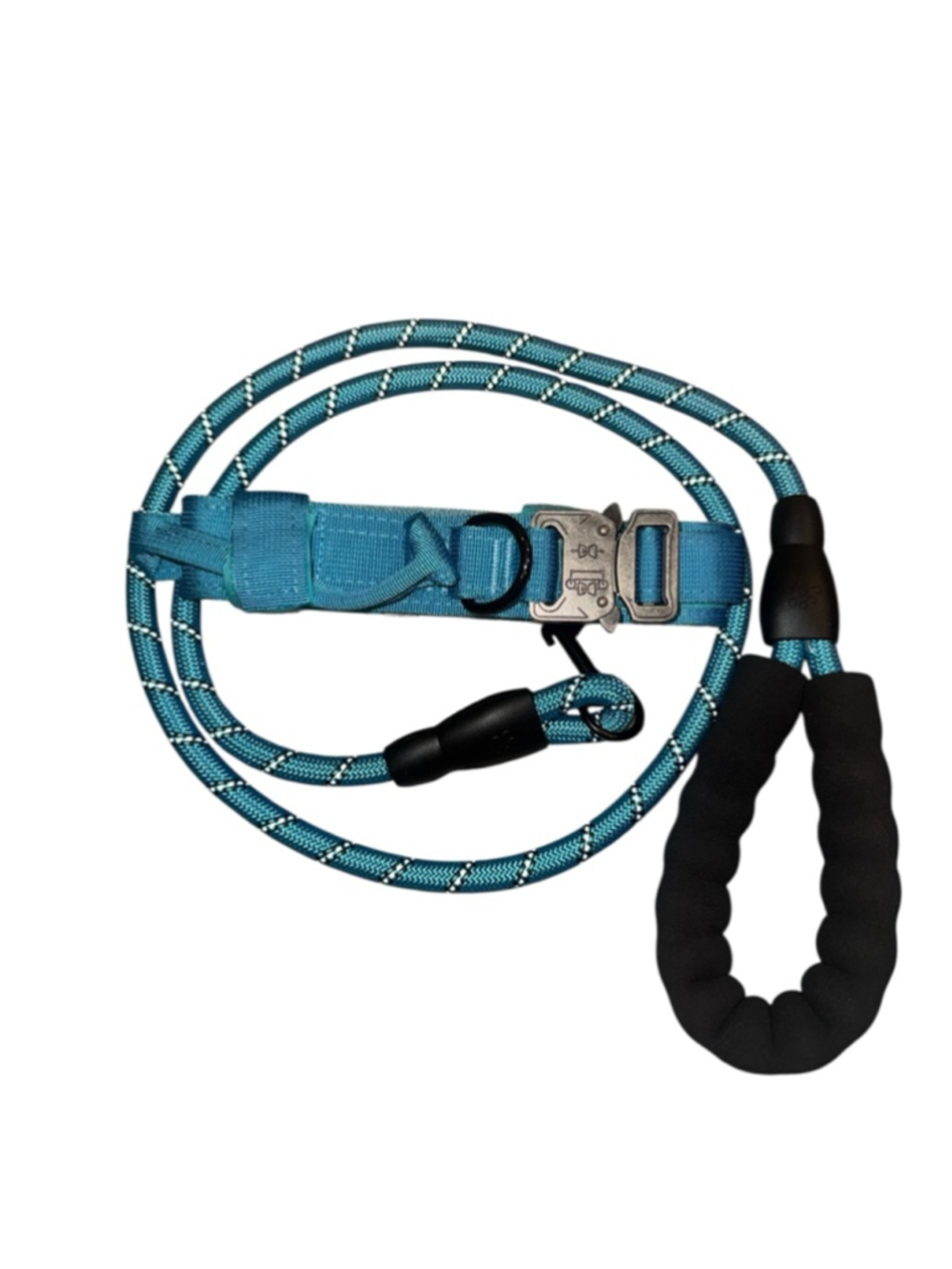 Unbranded Dog Collar & Leash Set One Size Teal Black